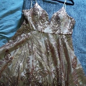 Rose Gold Sequin Dress